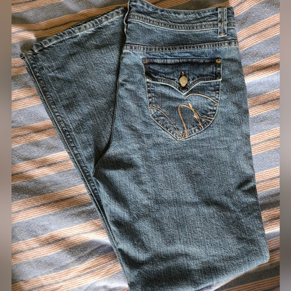 Blue Denim Jeans with Pocket Detail Gloria Vanderbilt Bootcut Y2K
